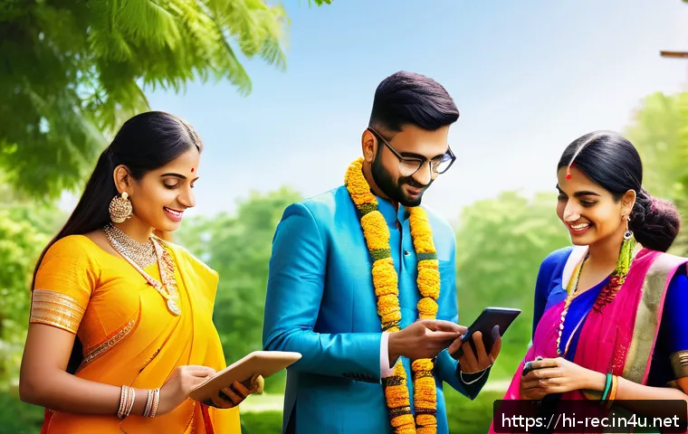 레크리에이션 자격증 보유자 인터뷰 - A vibrant scene of a diverse group of Indian event coordinators planning a cultural festival outdoor...
